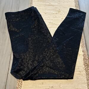 Fabletics Black High Waisted Leopard Mesh Leggings Sz XXL Sheer